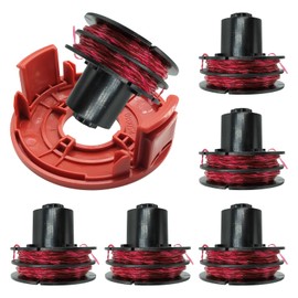 112966 Replacement String Spool for AL-KO GTE 350/450/550, Strimmer Replacement Spool with RS0010 Cover (6 Spools + 1 Cover)