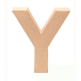 Glorex Cardboard Letter, Number and Characters, Letter Y, Y, natural