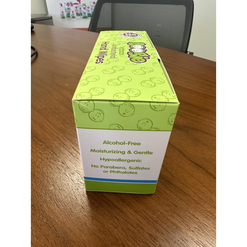 Boogie Antibacterial Hand Wipes, Alcohol Free, Hypoallergenic and Moisturizing Aloe,