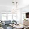 BOKT 1-Light Gold Dome Pendant Light Mid Century Modern White