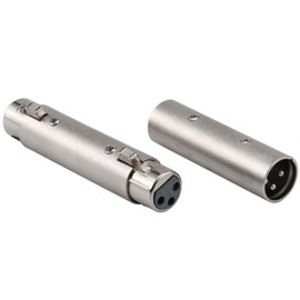 Greluma 2 Pcs XLR to XLR Gender Changer Adapter, 3 Pin XLR Male to Male/Female to Female, Compatible with Microphone, Mixer