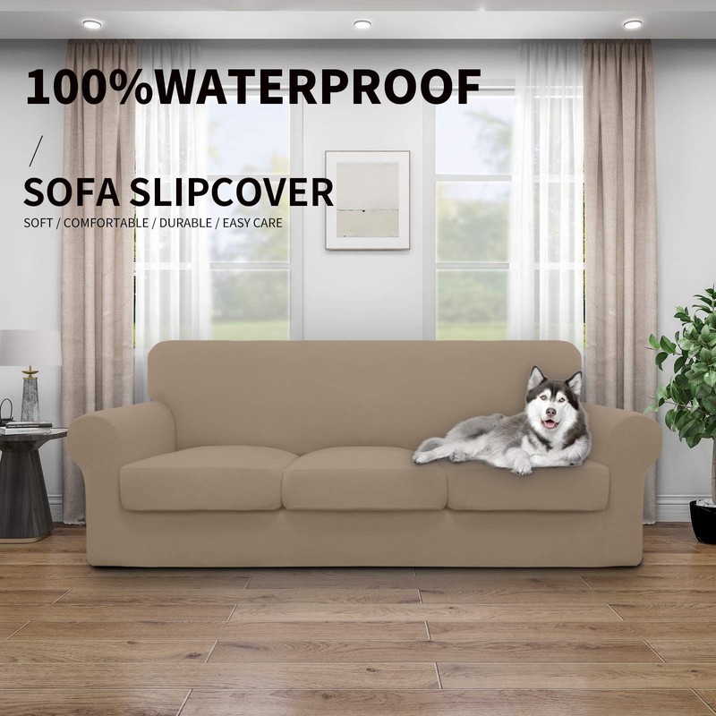 Easy-Going 100% Dual Waterproof 4 Pieces Stretch Soft Couch Cover