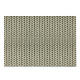 Ambesonne Hobby Cutting Board, Sewing Machine Patterns with Star Shapes Tailoring Objects Dressmaking Tools, Decorative Tempered Glass Cutting and Serving Board, Small Size, Beige and Taupe