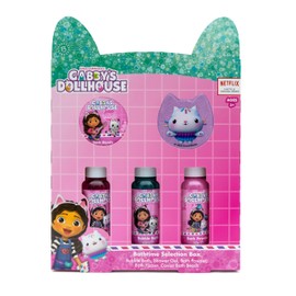 Gabby's Dollhouse Children's Bath Selection Box - Bath Time Gift Set - Includes 5 Items - Bubble Bath, Bath Beads, Bath Fizzer, Bath Power, Shower Gel