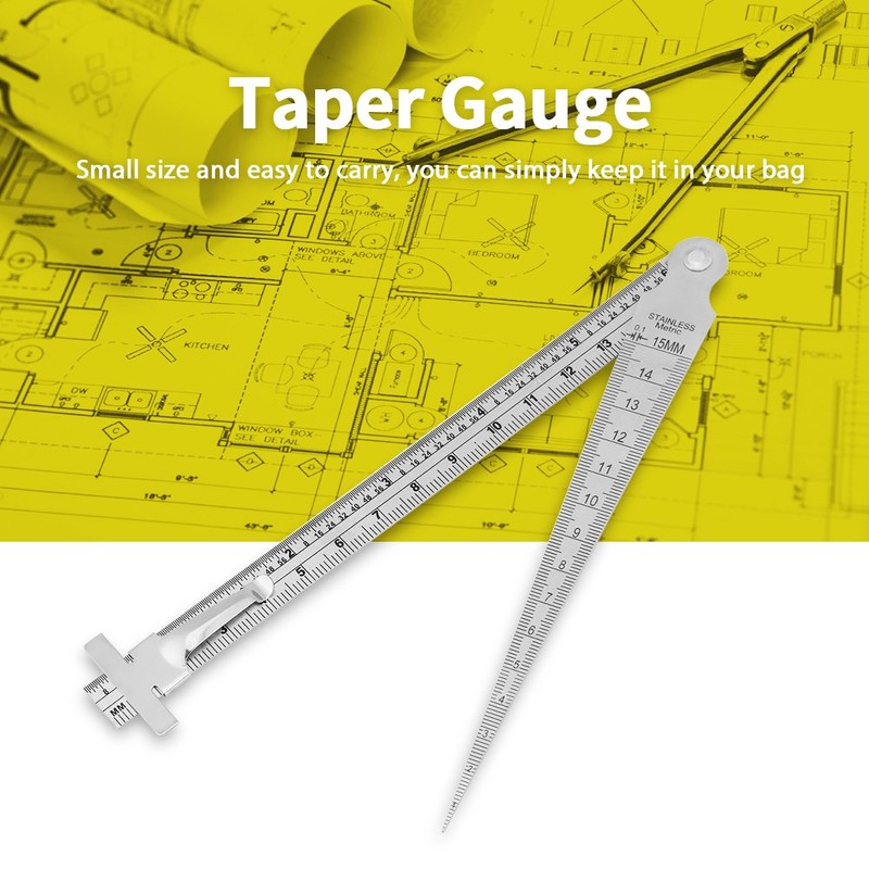Stainless Steel Welding Taper Gap Gauge Portable Depth Ruler Hole