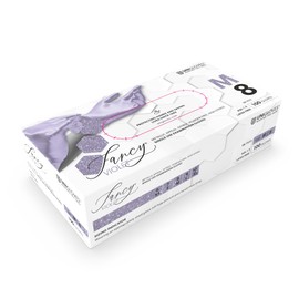 UNIGLOVES FANCY VIOLET Nitrile Disposable Gloves, Multipurpose, Powder Free and Latex Free Disposable Gloves, Box of 100 Gloves, Violet, Size XS