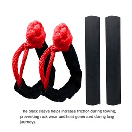 TEXALAN 2PC/PAK Synthetic Soft Shackle Rope 1/2 Inch X 22 Inch (38,000lbs Breaking Strength) Soft Shackle Rope Synthetic for Boating ATV Truck Jeep Recovery Trailer (Red)