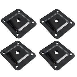 Gedotec Angle Mounting Plate Slanted with M8 Thread for Furniture Feet and Table Legs, Pack of 4, Screw-On Plate 10°, Furniture Legs Attachment for Sofas, Metal Black, Mounting Plate without Screws