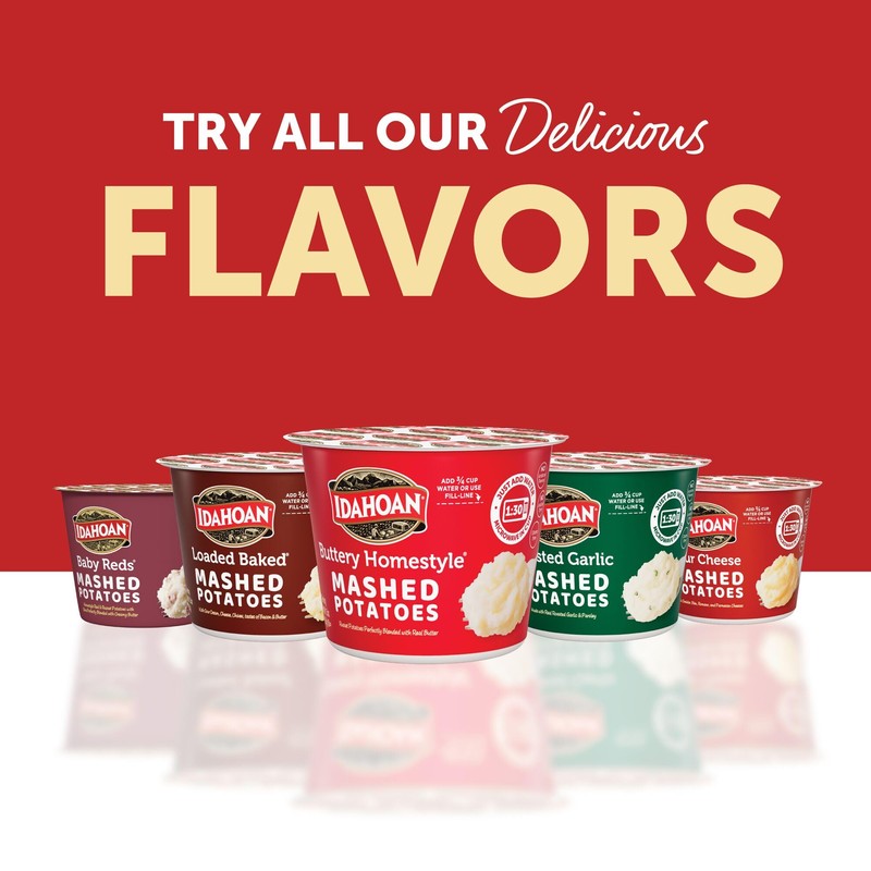 Idahoan Four Cheese Instant Mashed Potatoes 1.5 oz Cup, (24