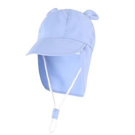 Bansusu Baby Cap, Children's Sun Visor, Kids, Wide Brim, Sun Hat, Boys and Girls, Cute, Spring and Summer, Kindergarten/School/Sea Play/Travel, blue (pale)