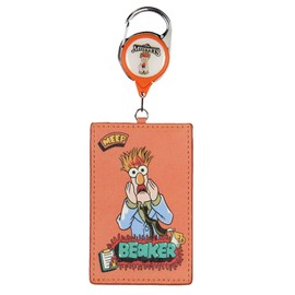 Muppets Retractable Lanyard Beaker Muppet ID Badge Holder Keychain Carabiner Clip for Keys, Travel, Work for Men, Women
