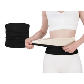 2PCS Kidney Support Warmer Back Waist Warmer Thicken Thermal Abdominal Binder Lumbar Stomach Warmer Winter Tummy Warmer Back Wrap Brace Prolapse Support Fleece Waist Trimmer Band Waist Protector