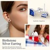 Suplight September Birthstone Earrings 925 Sterling Silver Blue Sapphire Stud