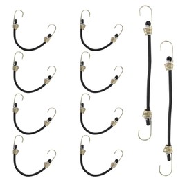 PDETVEO 4 Inch Mini Bungee Cords with Hooks, Black Elastic Bungee Cords Heavy Duty Outdoor Tarp Bungee Straps, 10PCS