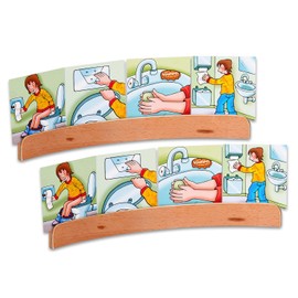 Betzold - 2 Wooden Card Holders for 6 Playing Cards - Nursery Playing Card Holder