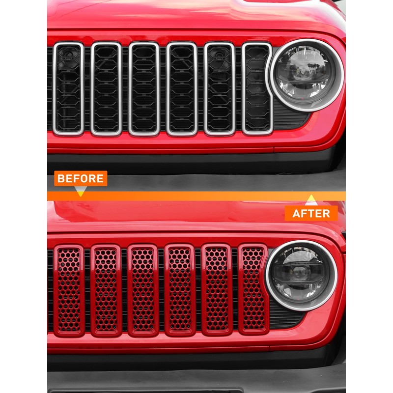 Savadicar - Insertos de parrilla delantera para Jeep Wrangler JL