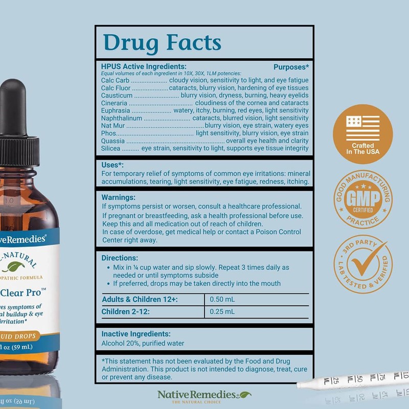 EyeClear Pro—Natural Eye Support Oral Liquid for Dry, Red, Swollen