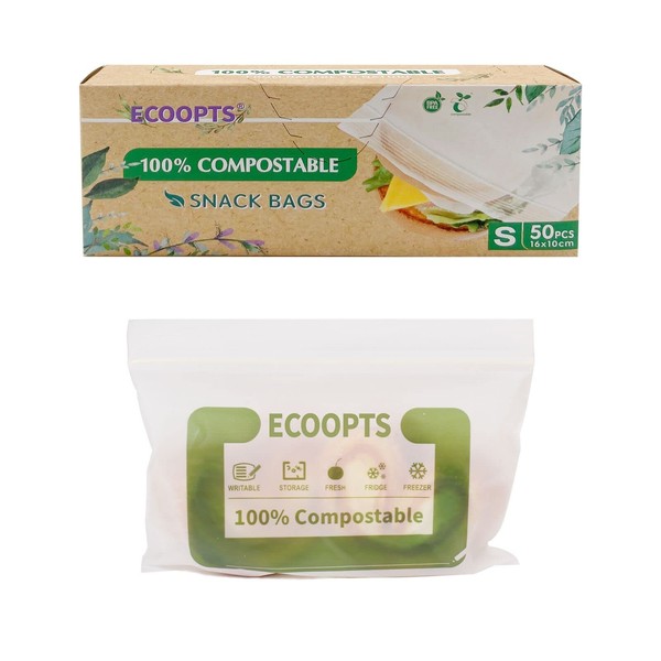 100% Compostable Snack Zip Bag | ECO-Friendly Small Storage Bags