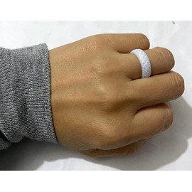 AZYOUNG Women Silicone Wedding Band 4 Colors a Set Outdoor Sports Dome Top Fish Scale Surface Rubber Rings,US Size 4-10 (Red Blue, 7)