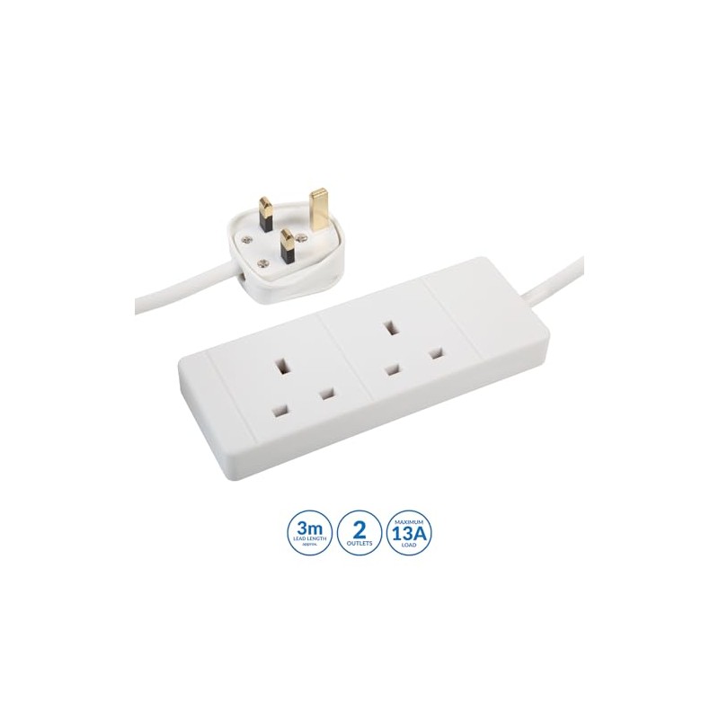 PRO ELEC PRO ELEC PELB1510 2 Gang Extension Lead 3m,