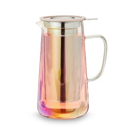 Pinky Up Annika Glass Teapot - Tea Glass Pot Infuser and Tea Kettle for Loose Tea, 33oz Iridescent