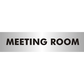 Seco Meeting Room Sign, 190mm x 45mm - 2mm Brushed Aluminium Effect Acrylic,grey|white|black
