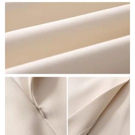 PH.YZBBDPG Skirt, Knee-Length, Long Suit, Corduroy Office Suit, Spring, Summer, Autumn, Business, Women's, Uniform, Knit, beige