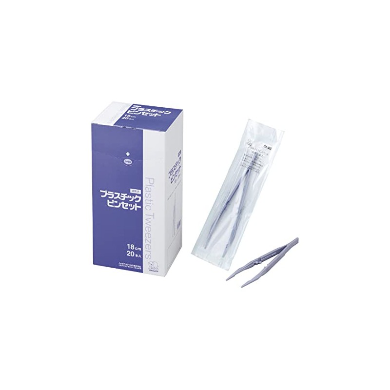 Plastic Tweezers (sterilized), 7.1 inches (18 cm), Pack of 20