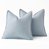 MIULEE Decorative Linen Euro Sham Pillow Covers 22x22 Inch Light