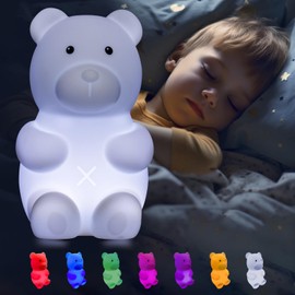 Eaxus® Light Bear Basti the Bear - Large LED Night Light Children & Baby - Soothing Nursing Light, Night Lamp Children's Room