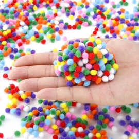 Caydo 2400 Pieces 6mm Pom Poms Craft Assorted Colors for Kids DIY Decoration