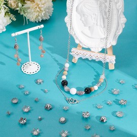 UNICRAFTALE Pack of 150 5 Styles Flower Bead Caps Stainless Steel Bead Caps Flowers Filigree Bead Caps Metal Spacer Bead Caps Loose Spacer Beads Mass Earrings for Making Bracelets