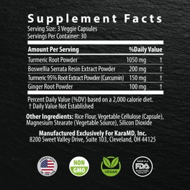 KaraMD Comfort Guard X24 | Joint & Movement Support Supplement | Turmeric Curcumin, Boswellia & Ginger | Ease Muscle Discomfort & Joint Stiffness | Non-GMO, Gluten Free & Vegan Friendly (4 Pack)