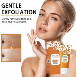Orange Exfoliating Gel - Deep Cleansing Scrub for Face & Body, Gentle Radiant Skin Exfoliator with Natural Orange Bubble Formula（100G)