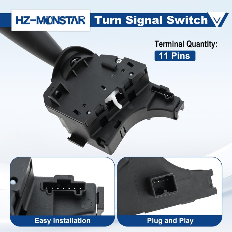 HZ-MONSTAR Turn Signal Switch Multifunction Control, Headlight Dimmer Switch Compatible