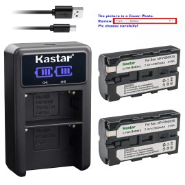 Kastar Battery Charger Sony NP-F330 NP-F550 NP-F570 BC-VM10 LED MOUNT V-MOUNT - 1 LCD2 Charger