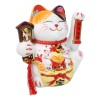 Japanese Lucky Charm White Beckoning Cat Maneki Neko With Waving
