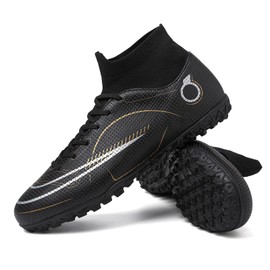 RDYLBU Football Boots Men's Madame Big Boy Football Shoes AG/TF, Black Tf