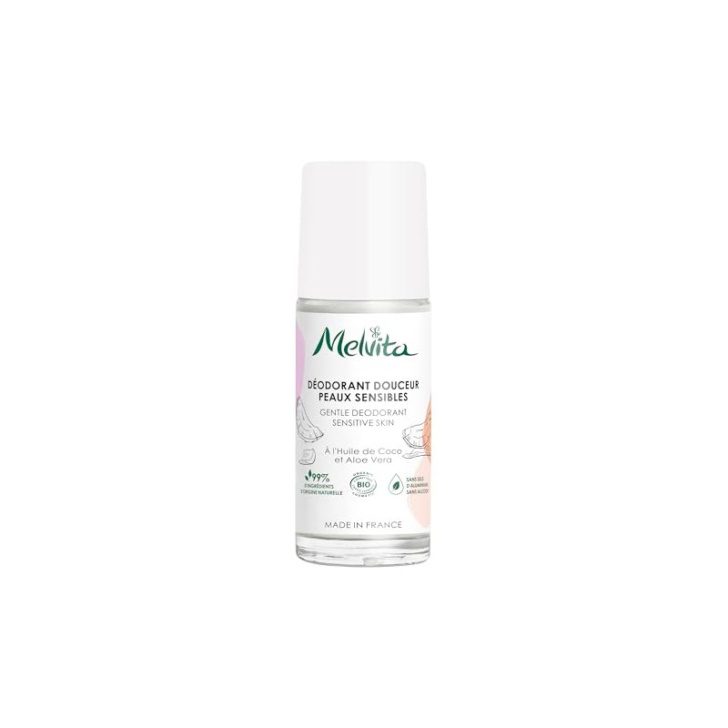 Melvita, Soothing Roll-on for Sensitive Skin, Gentle and Natural Formula,