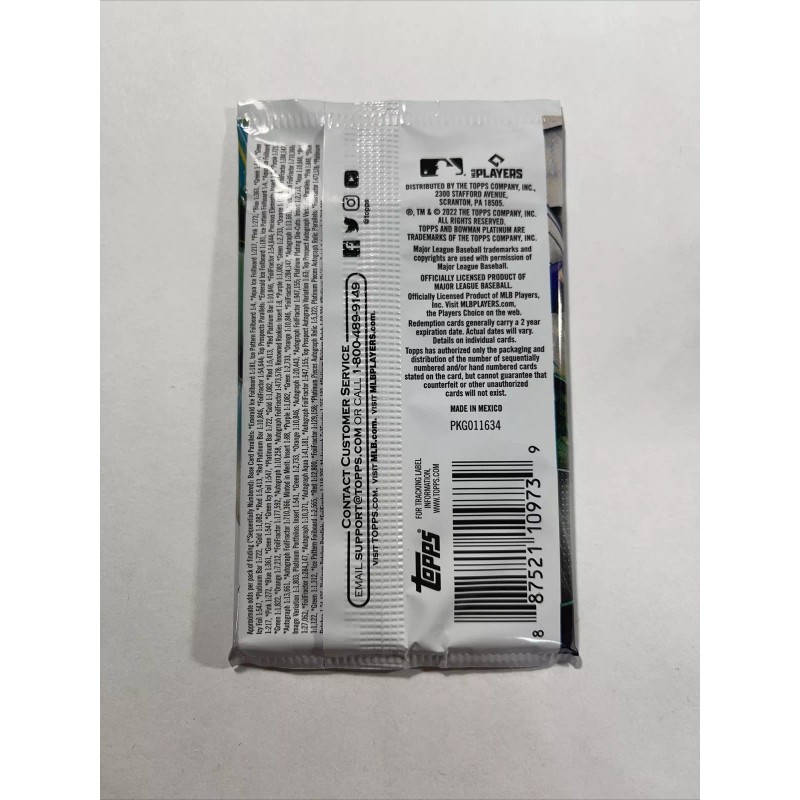 2022 Bowman Platinum Baseball Retail Box Factory Sealed Pack 4