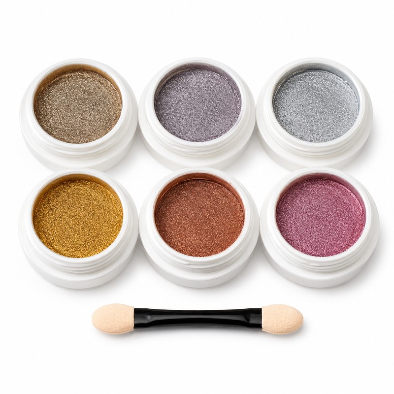 6-Piece Chrome Nail Powder Set for Manicure Art – Metallic