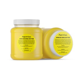 Plant Guru Raw African Shea Butter 3 lbs. Bulk 100% Pure Natural Unrefined YELLOW Grade A - Ideal Moisturizer For Dry Skin, Body, Face And Hair Growth. Great For DIY Soap and Lip balm Making.