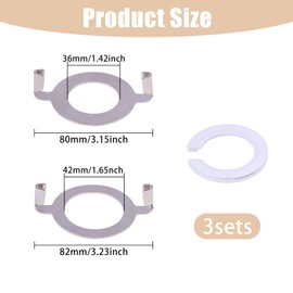 FREEBLOSS 3 Set Lamp Harp Saddle Base Heavy Duty Metal Harp Holder for Table & Floor Lamps Lampshade Holder Collar Ring Adapter Threaded Base Fits Most Lamp Shades Easy Installation