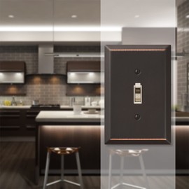 Amerelle 463TDB Oversized Wallplate, 1 Toggle, Steel, Aged Bronze, 1-Pack