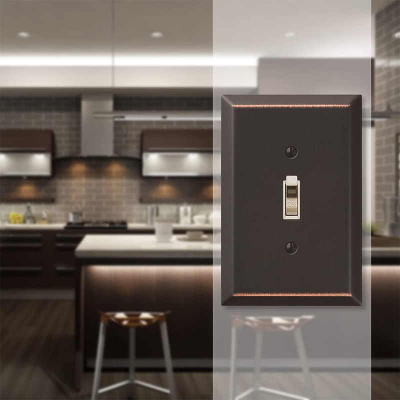 Amerelle 463TDB Oversized Wallplate, 1 Toggle, Steel, Aged Bronze, 1-Pack