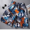 Gajyeoyu Men's Swim Trunks Board Shorts Beachwear for Vacation Elastic Waist Map Print 2-pack