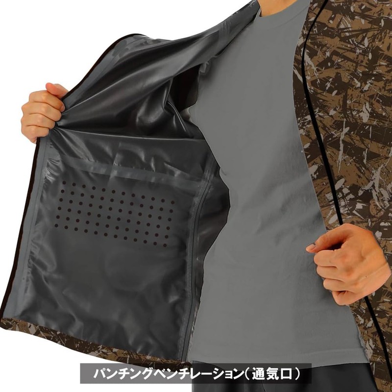 Koshin Rubber Men's Rain Suit, Moisture Permeable, Light, Braun, L