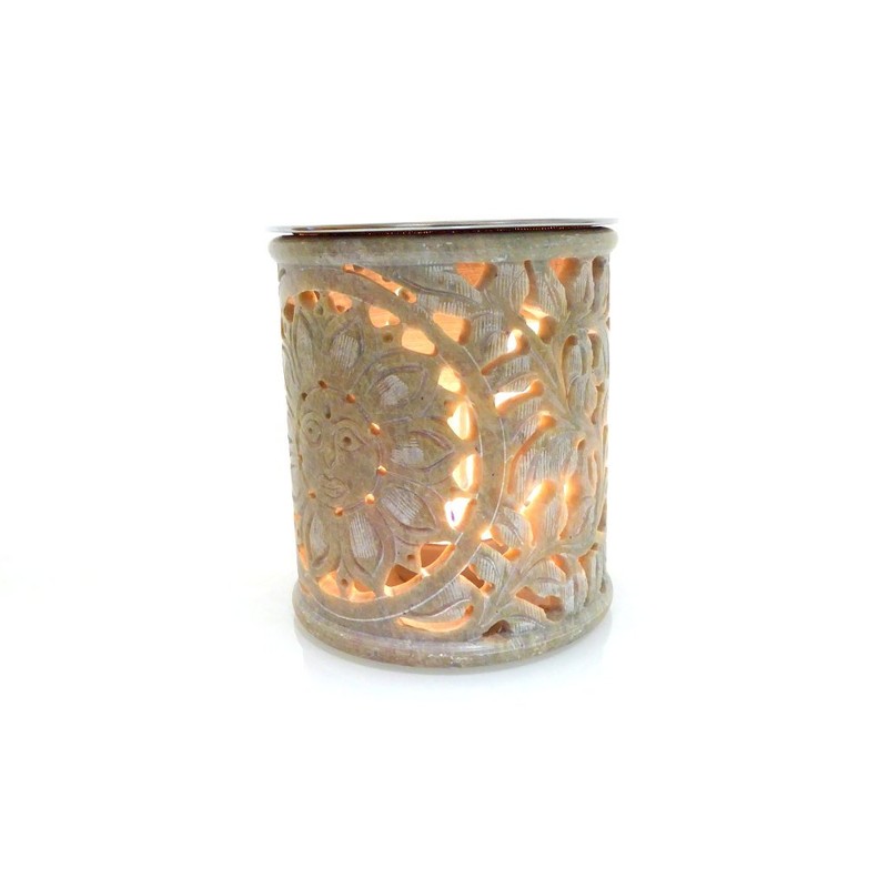 Fumaga – Räucherstövchen „Sonne“ aus Speckstein mit Sieb, wahlweise inkl.