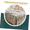 LABRIMP Dining Table Cover Vintage Style Wood Grain Tablecloths Home