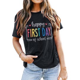 MNLYBABY First Day of School Shirt for Teachers Women Teachers Life Shirts Back to School Tee Tops for Teachers Students Gray